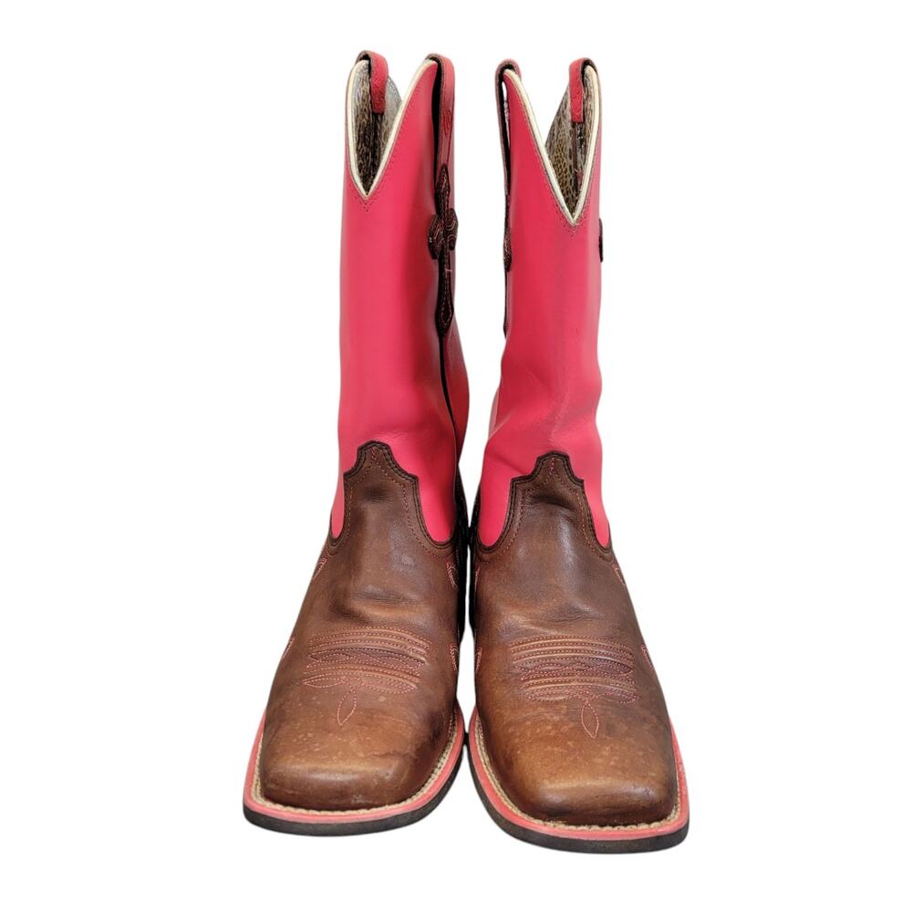 Ariat Brown Heeled Boots with Western Flair - Picture 6 of 13